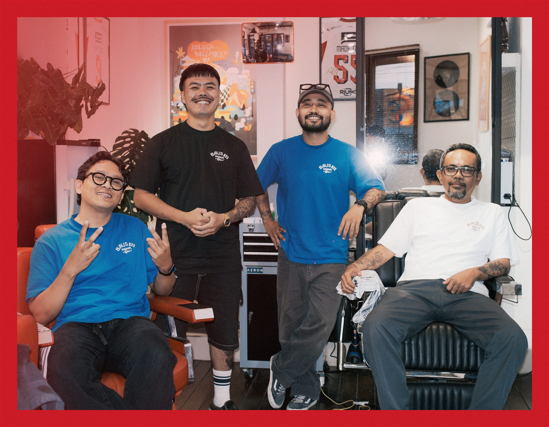 The Balis Barber team inside the Sanur barbershop